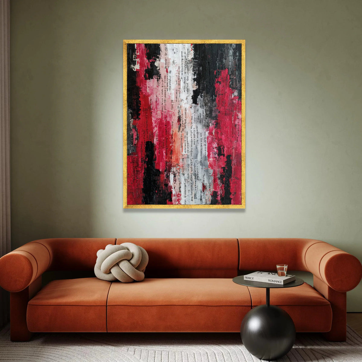 Abstract Red Black White Canvas Wall Art, Modern Collage Design, Contemporary Urban Decor, Bold Colorful Canvas Print, Canvas Print Art