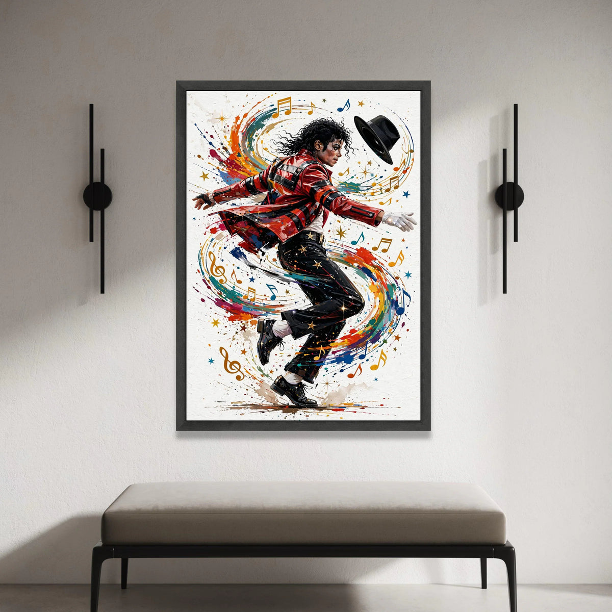Vibrant Dance Motion Canvas Wall Art, Musical Theme Pop Icon Design, Colorful Modern Home Decoration, Dynamic Movement Canvas Print Art