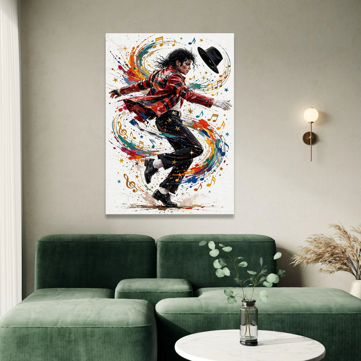Vibrant Dance Motion Canvas Wall Art, Musical Theme Pop Icon Design, Colorful Modern Home Decoration, Dynamic Movement Canvas Print Art