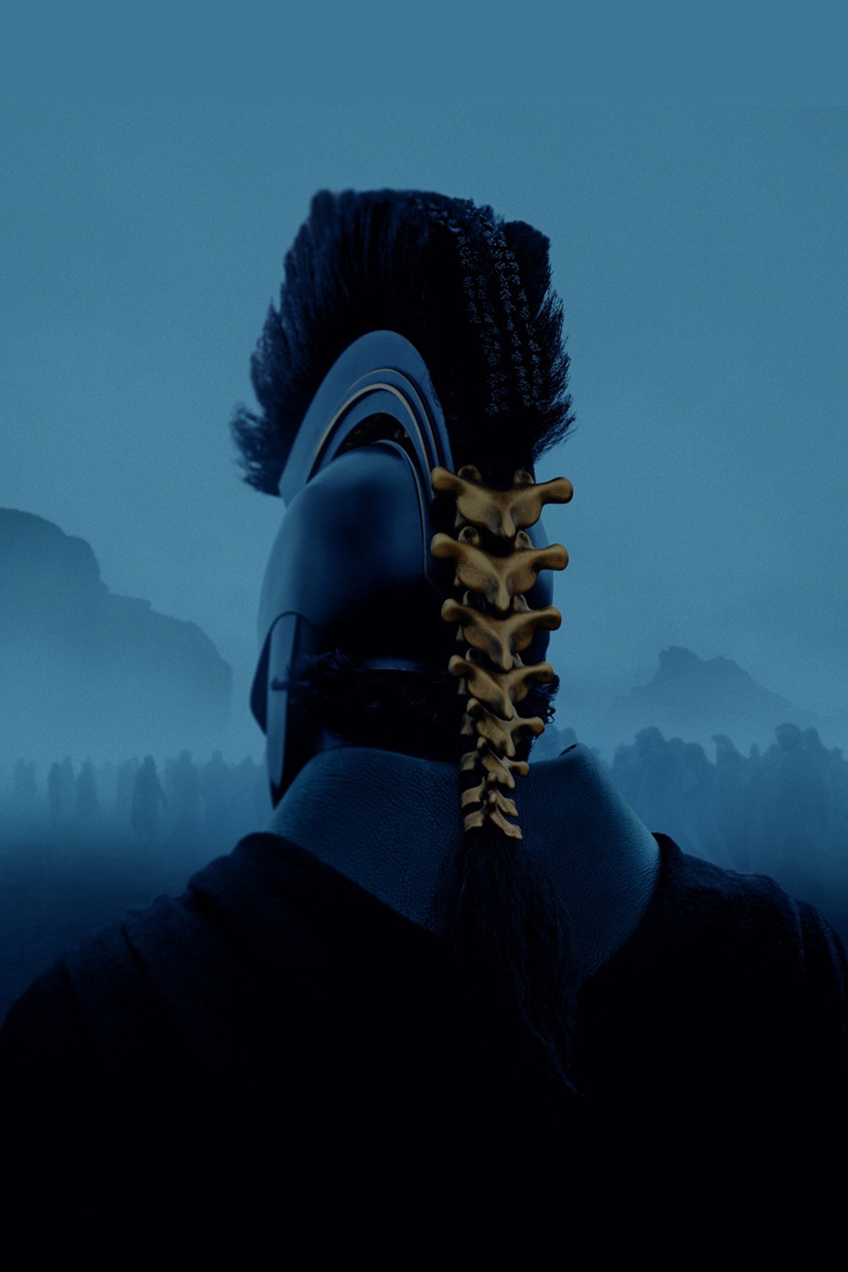 The Odyssey Ancient Warrior portrait artwork beneath a luminous blue sky